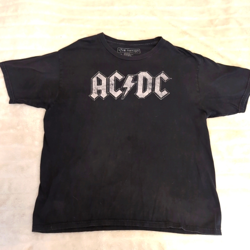 AC/DC Black Short Sleeve Live Nation Tee‎ Classic Rock Style Men's Size XL